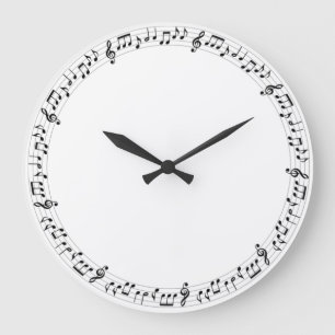 Music Note Clock Stor Klocka