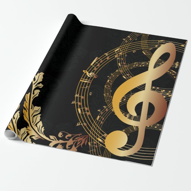 Music Note elegant Luxury Presentpapper (Utrullad)