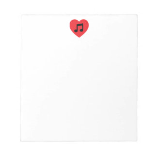 Music Note Heart-Anteckningsblock Anteckningsblock