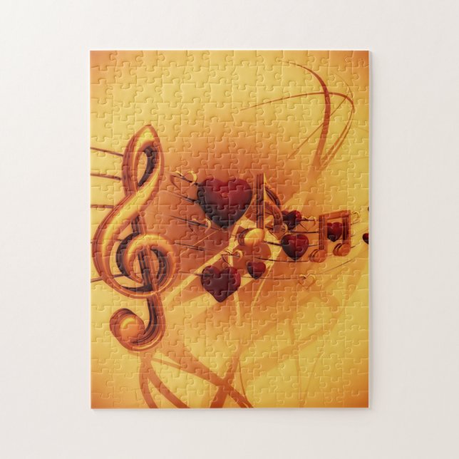 Music Note Hearts Puzzle Pussel (Vertikal)