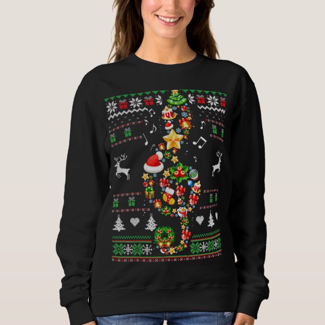 Music Note Jul - Ugly Sweater Musical Teacher T Shirt (Framsida)
