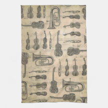Music Note Mönster Music Theme Kitchen Towel