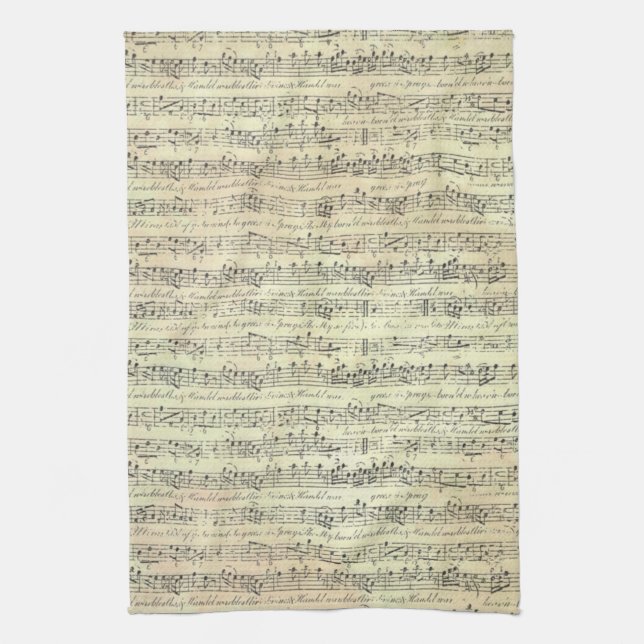 Music Note Mönster Music Theme Kitchen Towel Kökshandduk (Vertikal)