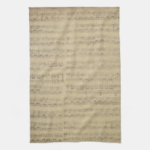 Music Note Mönster Music Theme Kitchen Towel