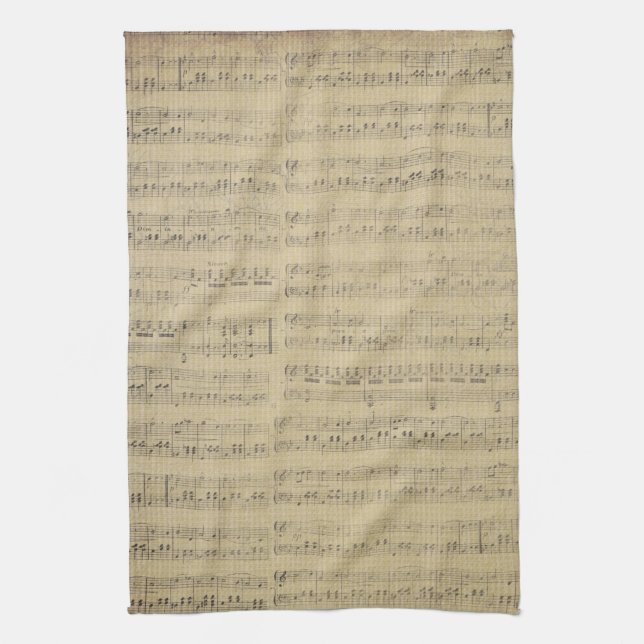 Music Note Mönster Music Theme Kitchen Towel Kökshandduk (Vertikal)