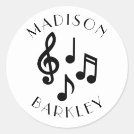 Music Note Musician Teacher Runt Klistermärke