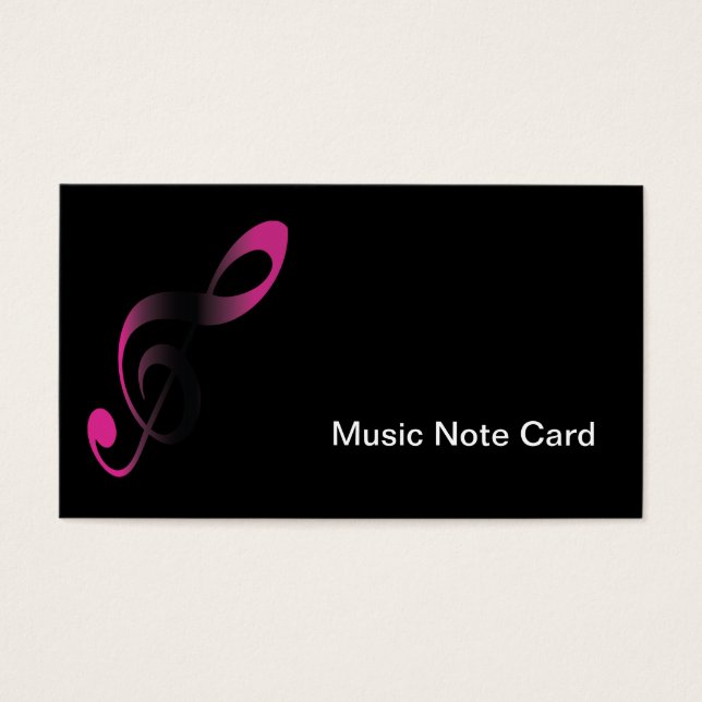 Music Note på svart design Visitkort (Framsidan)