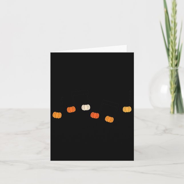 Music Note Pumpkin Fall Music Teacher Halloween Co Kort (Framsida)
