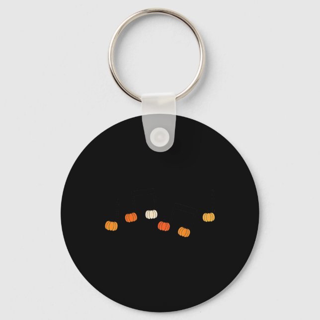 Music Note Pumpkin Fall Music Teacher Halloween Co Nyckelring (Framsida)