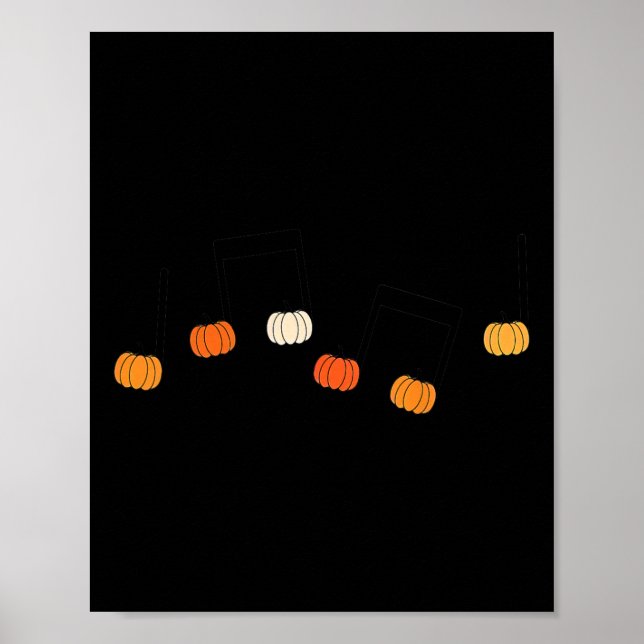 Music Note Pumpkin Fall Music Teacher Halloween Co Poster (Framsidan)