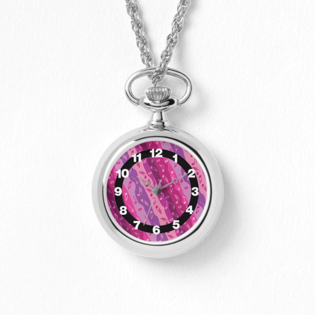 Music Note Rand Brown och Blue Armbandsur (Framsida)