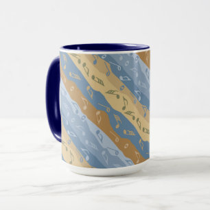 Music Note Rand Brown och Blue Mugg