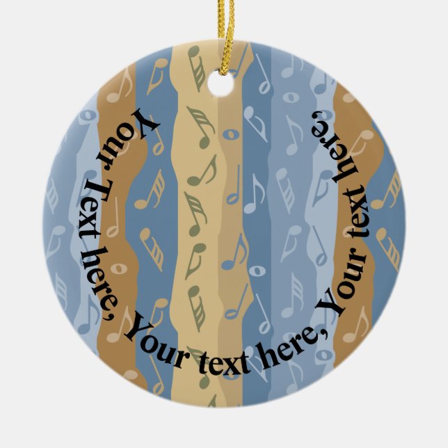 Music Note Rand Brown och Blue Ornament (Framsidan)