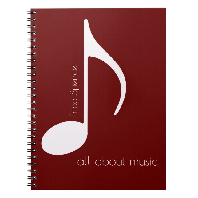 Music Note Red, Music Lessons Anteckningsbok (Framsidan)