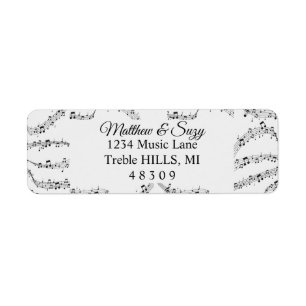 Music Note Whimsical Musician Returadress Etikett