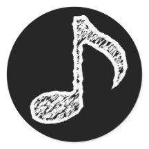 Music Note - White Sticker