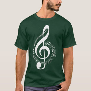 Music Note White Treble Clef Musical Symbol för T Shirt