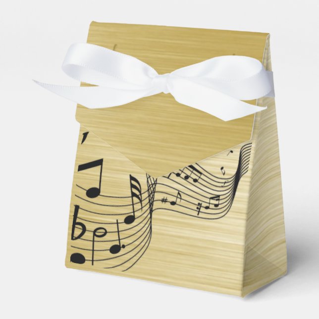 Music Notes Brushed Gold  Presentaskar (Framsidan Sidan)