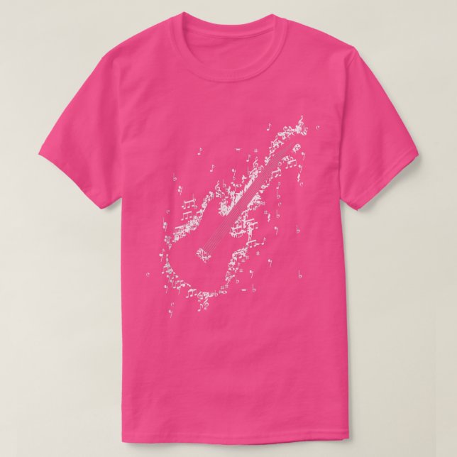 Music Notes Guitar Shape Musicians Singers Band Co T Shirt (Design framsida)