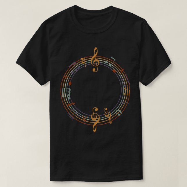Music Notes Heartbeat For Music Lover 1896 T Shirt (Design framsida)