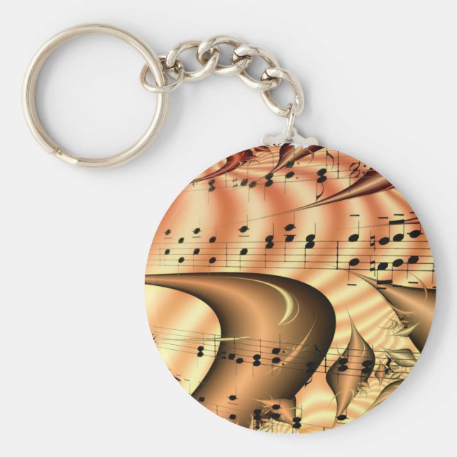 Music Nycklar Notes World Destiny Art Digital Nyckelring (Framsidan)