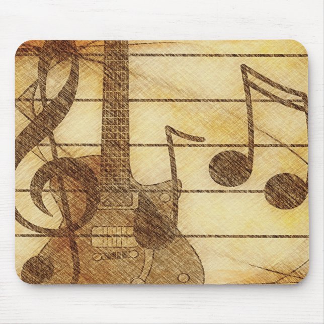 Music och Guitar Mousepad Musmatta (Framsidan)