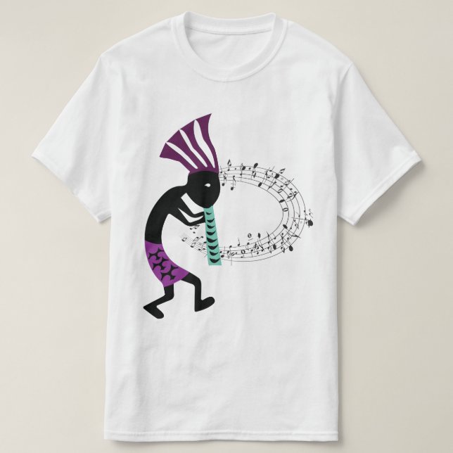 Music och Petroglyph Kokopelli T-Shirt (Design framsida)