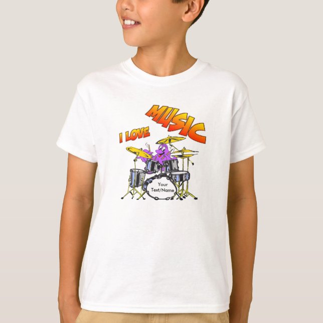 Music Octopus Anpassade Kids T-shirt (Framsida)