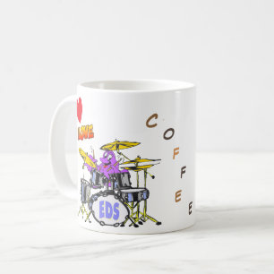 Music Octopus Tecknad Coffee Älskare Coffee Mugg