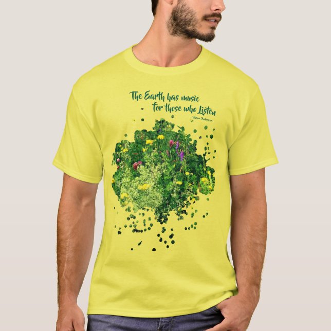 Music Of Nature Inspirational Quote  T Shirt (Framsida)