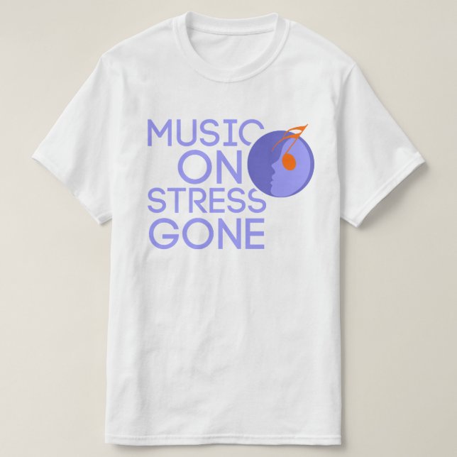 MUSIC ON STRESS GONE T SHIRT (Design framsida)