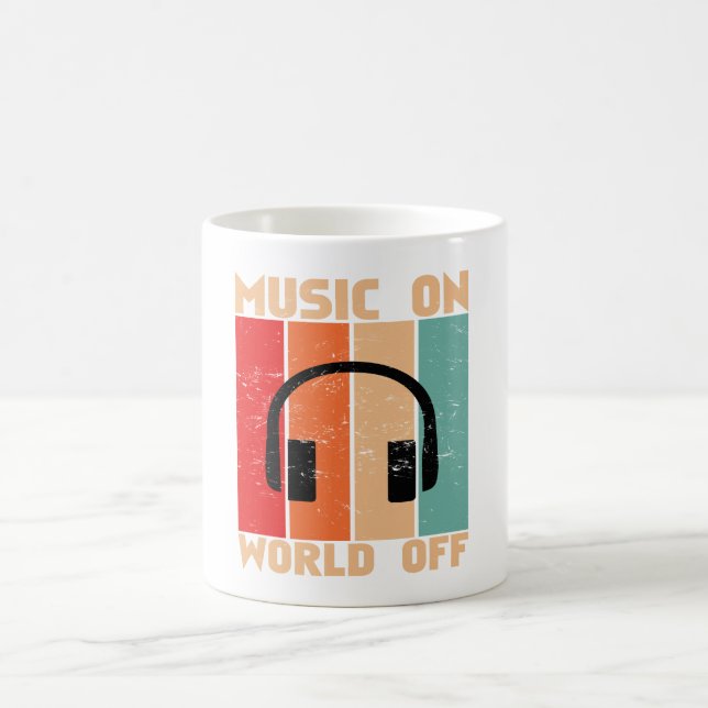 Music On World Off Coffee Mug Kaffemugg (Center)