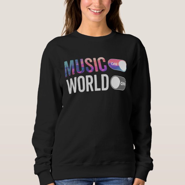 Music On World Off Musician Music  DJs EDM Concert T Shirt (Framsida)