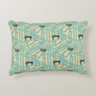 Music Organ Tape Mönster Graffiti Accent Pillow Prydnadskudde