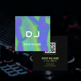 Music Party DJs Singer Songwriter QR Code Fyrkantigt Visitkort