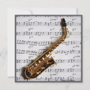 Music Party Saxophone Jazz Anpassade Call Inbjudningar