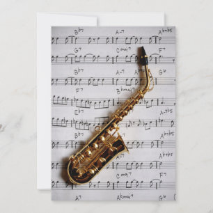 Music Party Saxophone Jazz Anpassade Call Inbjudningar