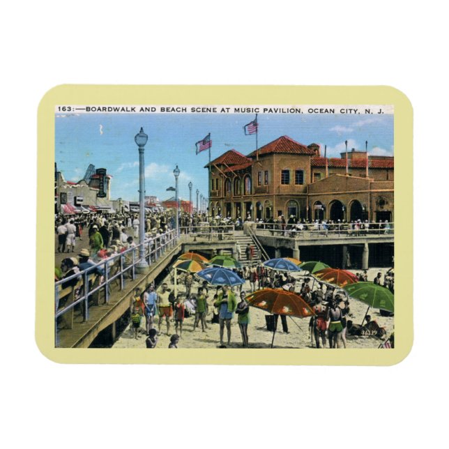 Music Pavilion, Ocean City, NJ Vintage Magnet (Horisontell)