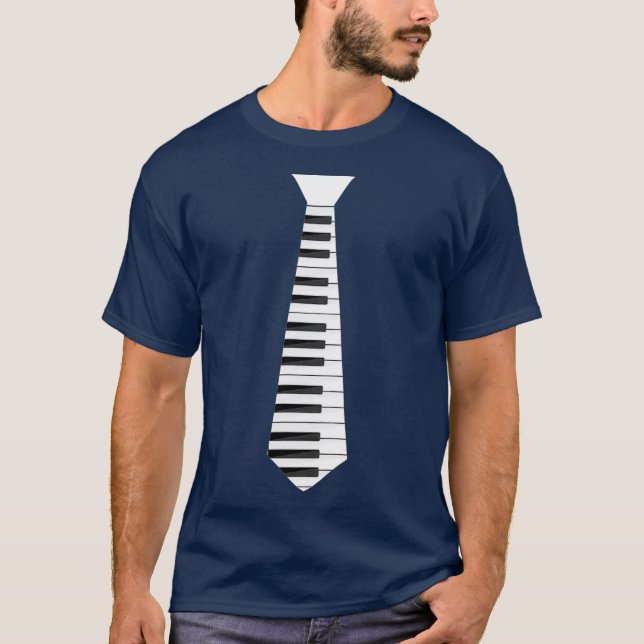 Music Piano Necktie Costume Coola Instrument Gift T Shirt (Framsida)