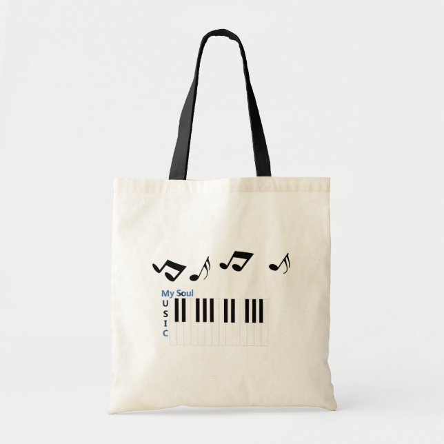 Music Piano Nyckel Music Note Music Bag Tygkasse (Framsidan)