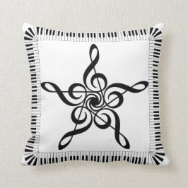 Music Piano Nyckel Treble Clef Dekorativ kudde 16