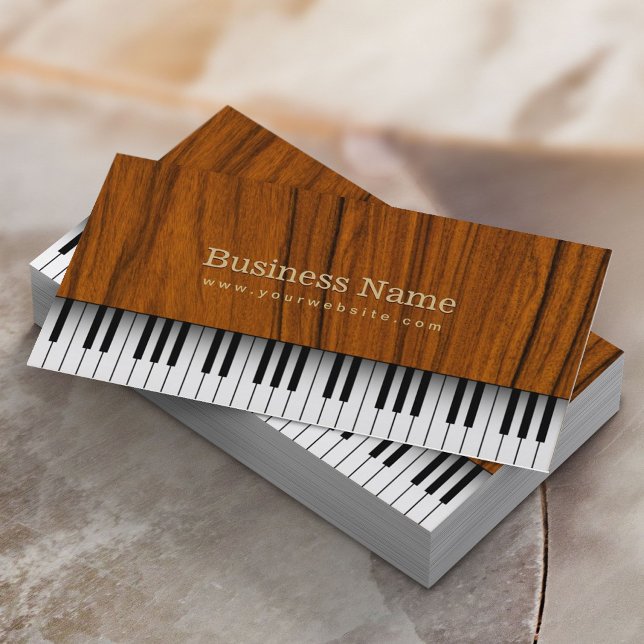 Music Piano Nycklar Elegant Wood Piano Musical Visitkort (Skapare uppladdad)
