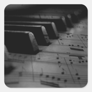 Music Piano Nycklar Fyrkantigt Klistermärke