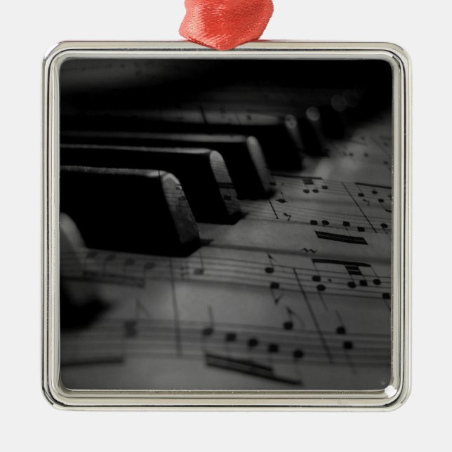 Music Piano Nycklar Julgransprydnad Metall (Framsidan)