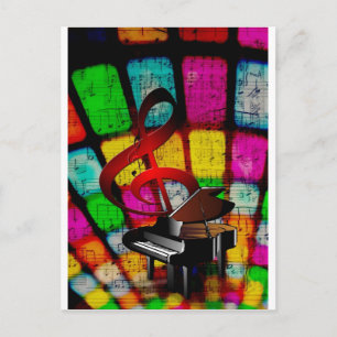 Music Piano Nycklar Notes Teacher Destiny Instrume Vykort