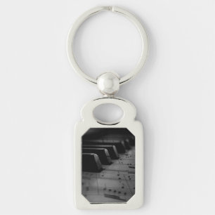 Music Piano Nycklar Tote Bag Rektangulärt Silverfärgad Nyckelring