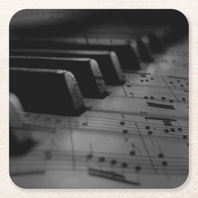 Music Piano Nycklar Underlägg Papper Kvadrat (Framsidan)