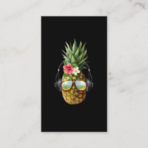 Music Pineapple Sunglasses Headphone Aloha Hawaii Visitkort