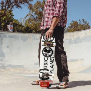 MUSIC PLANET Skateboard, 7¾ tum Deck Mini Skateboard Bräda 18,5 Cm