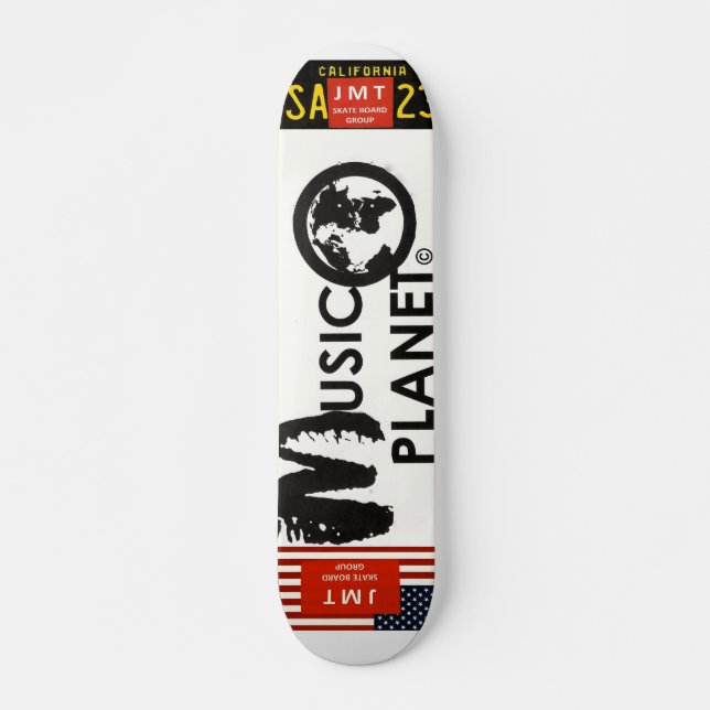 MUSIC PLANET Skateboard, 7¾ tum Deck Mini Skateboard Bräda 18,5 Cm (Framsida)